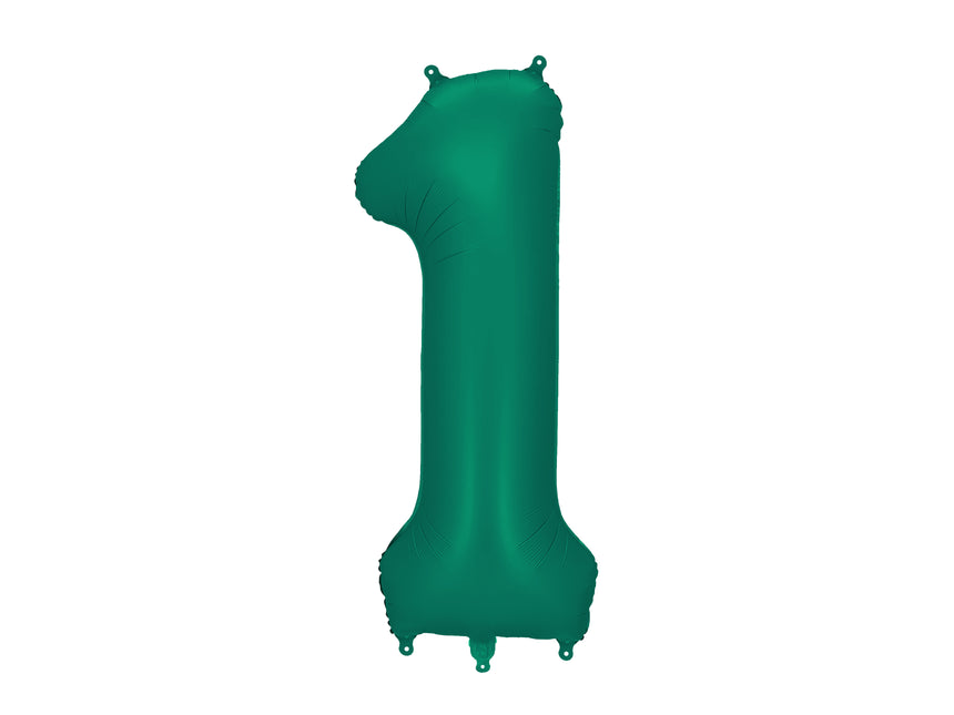 1 Jahr Figur Ballon Grün Leer 86cm