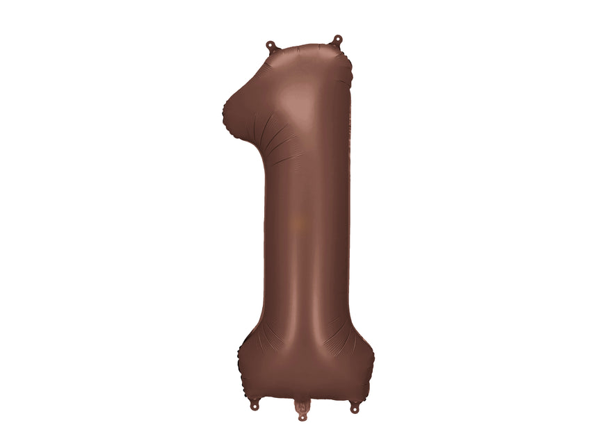 1 Jahr Figur Ballon Braun Leer 86cm