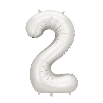 2 Jahr Figur Ballon Silber Satin Folie Leer 86cm