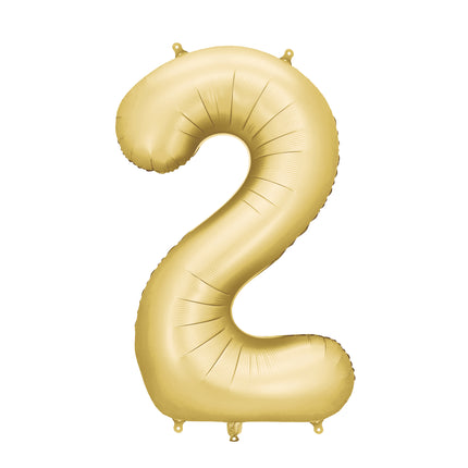 2 Jahr Figur Ballon Gold Satin Folie Leer 86cm