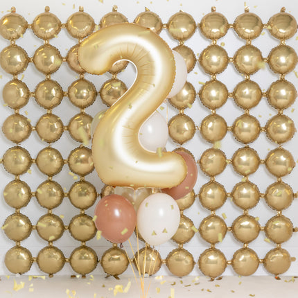 2 Jahr Figur Ballon Gold Satin Folie Leer 86cm