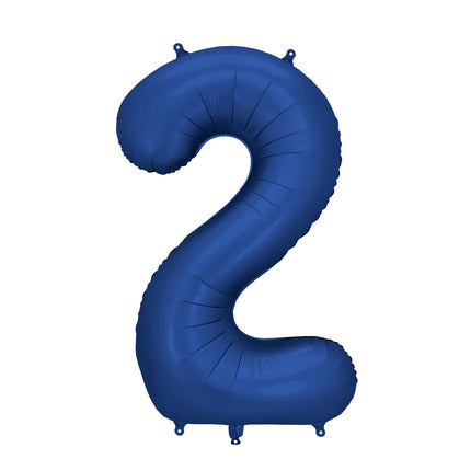 2 Jahr Figur Ballon Blau Satin Folie Leer 86cm