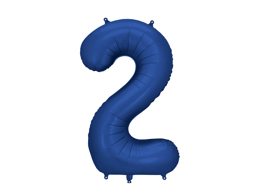 2 Jahr Figur Ballon Blau Satin Folie Leer 86cm