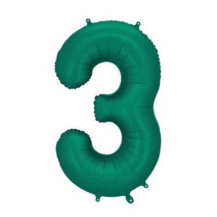 3 Jahre Figur Ballon Grün Leer 86cm