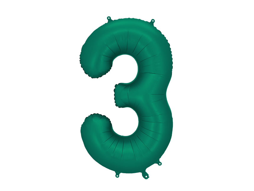 3 Jahre Figur Ballon Grün Leer 86cm