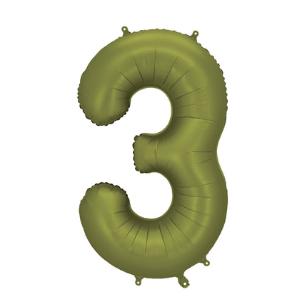 3 Jahre Figur Ballon olivgrün leer 86cm