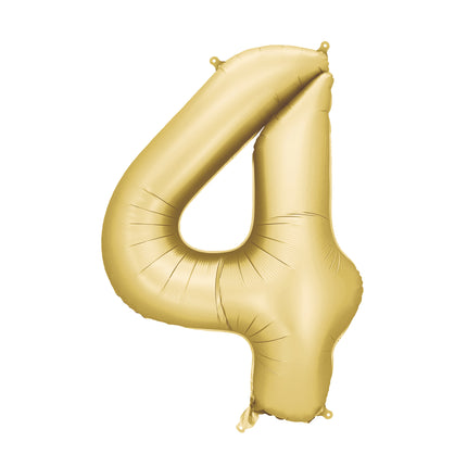 Folienballon Nummer '4', 86 cm, gold