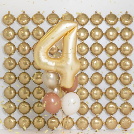 Folienballon Nummer '4', 86 cm, gold