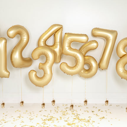 Folienballon Nummer '4', 86 cm, gold