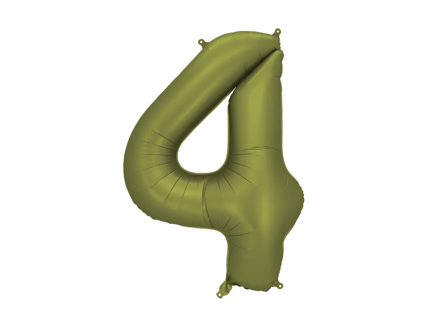 4 Jahre Figur Ballon Grün Leer 86cm