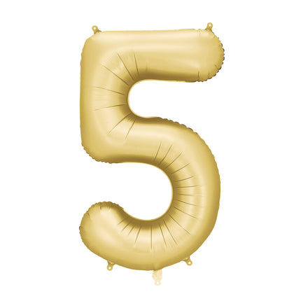 5 Jahre Figur Ballon Gold Satin Folie Leer 86cm