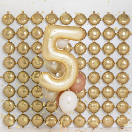 5 Jahre Figur Ballon Gold Satin Folie Leer 86cm