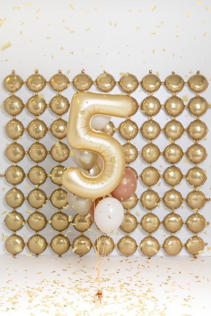 5 Jahre Figur Ballon Gold Satin Folie Leer 86cm