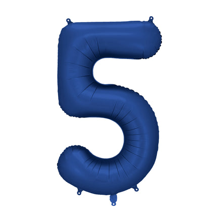 5 Jahre Figur Ballon Blau Satin Folie Leer 86cm