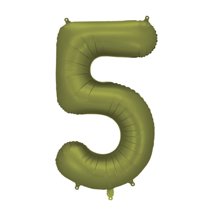 5 Jahre Figur Ballon olivgrün leer 86cm