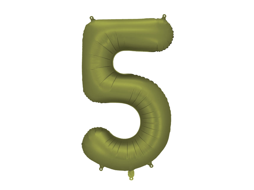 5 Jahre Figur Ballon olivgrün leer 86cm