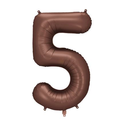 5 Jahre Figur Ballon Braun Leer 86cm