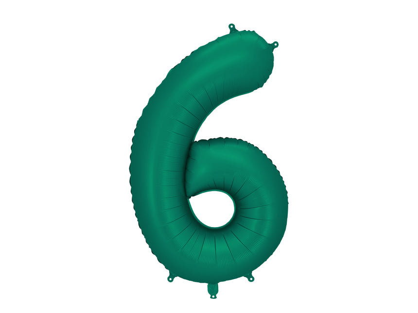 6 Jahre Figur Ballon Grün Leer 86cm