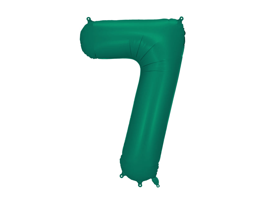 7 Jahre Figur Ballon Grün Leer 86cm