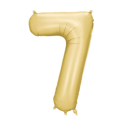 7 Jahre Figur Ballon Gold Satin Folie Leer 86cm