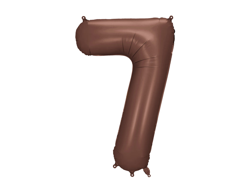 7 Jahre Figur Ballon Braun 86cm