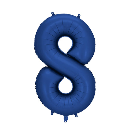 8 Jahre Figur Ballon Blau Satin Folie Leer 86cm