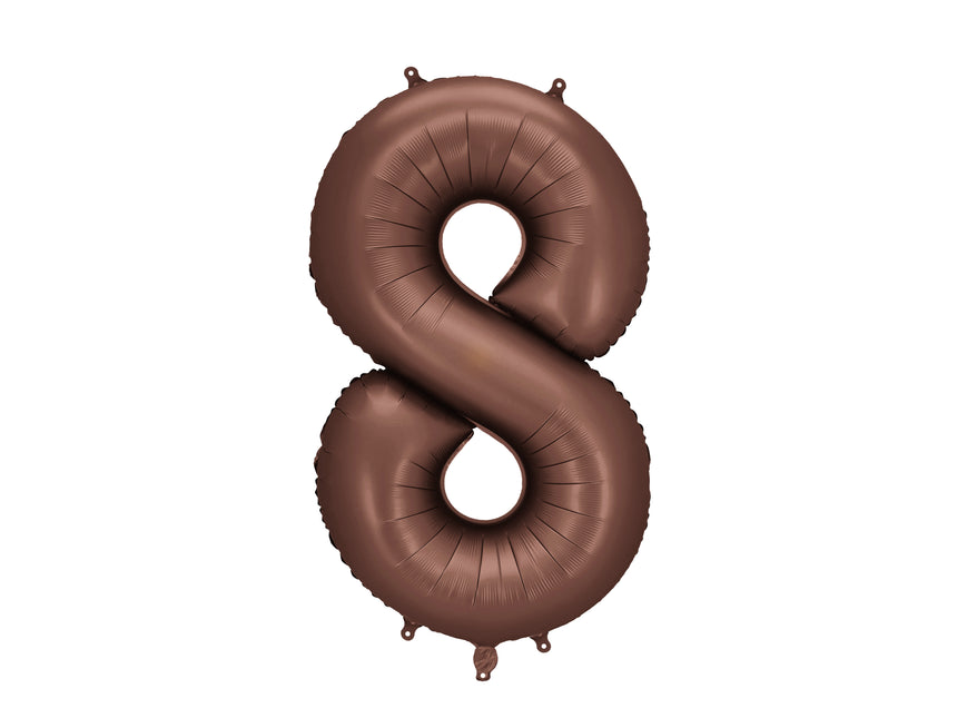 8 Jahre Figur Ballon Braun Leer 86cm