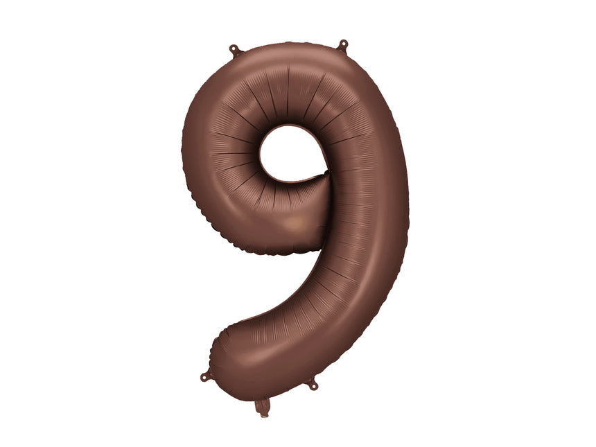 9 Jahre Figur Ballon Braun Leer 86cm