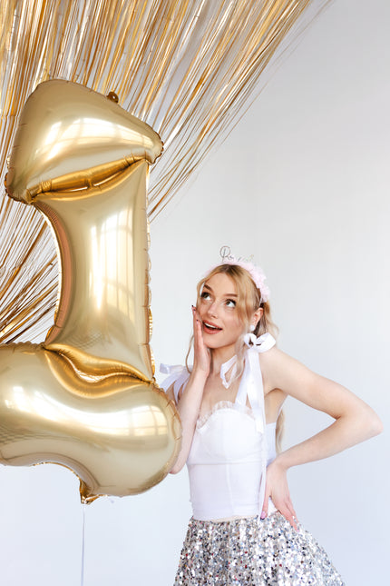 Penis Helium Ballon Gold Leer 55cm