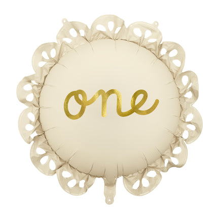 1 Jahr Helium Ballon Beige Leer 51cm