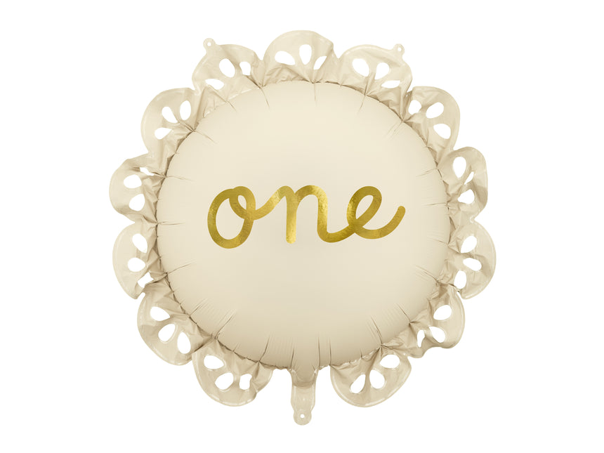 1 Jahr Helium Ballon Beige Leer 51cm