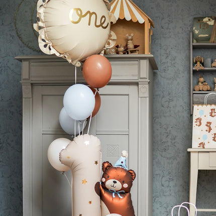 1 Jahr Helium Ballon Beige Leer 51cm