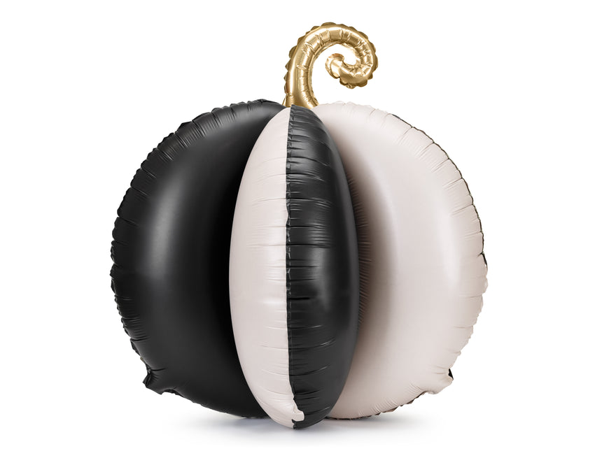 Kürbis Ballon Schwarz Weiß Leer 58cm