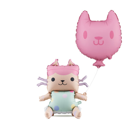 Baby Box & Katzen-Folienballons, 43x46 cm und 35x37 cm