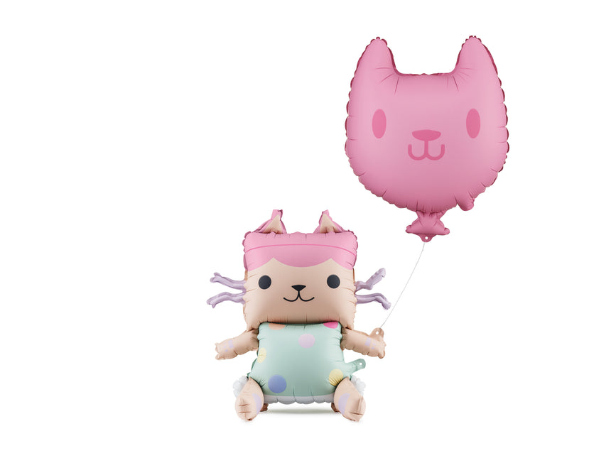 Baby Box & Katzen-Folienballons, 43x46 cm und 35x37 cm