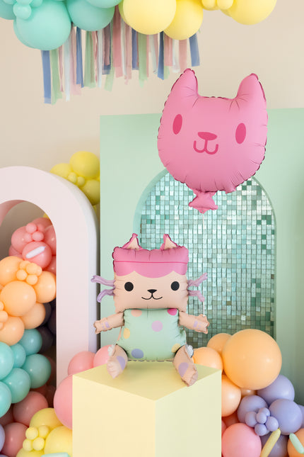 Baby Box & Katzen-Folienballons, 43x46 cm und 35x37 cm