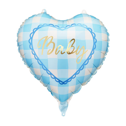 Folienballon Herz Baby, 35 cm, hellblau