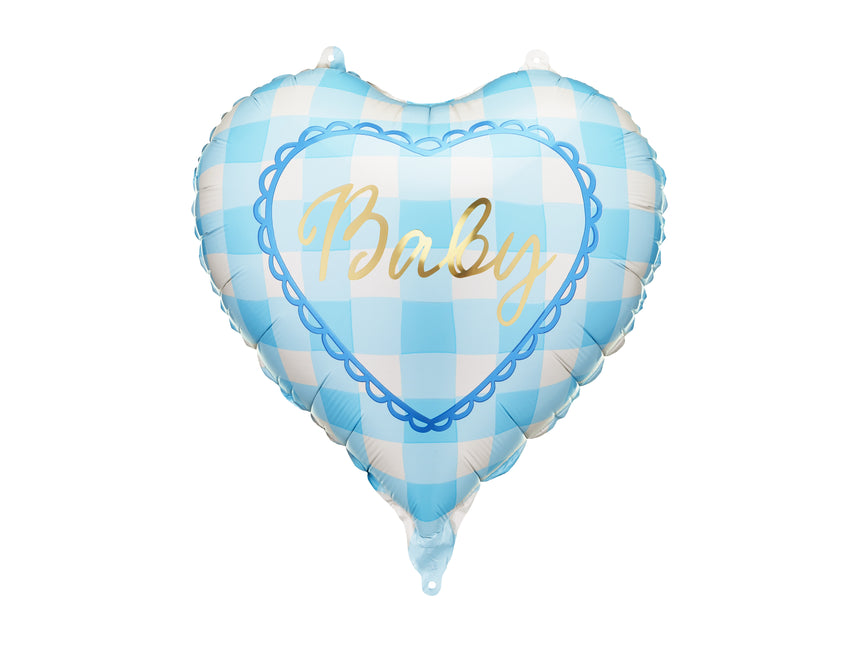 Folienballon Herz Baby, 35 cm, hellblau