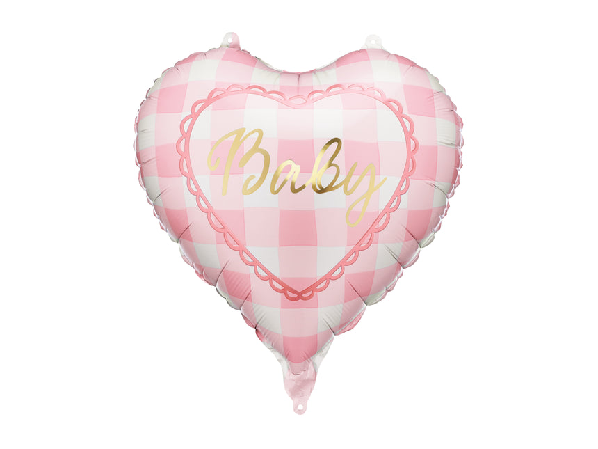 Folienballon Herz Baby, 35 cm, hellrosa