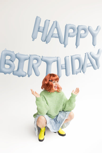 Happy Birthday Briefballon Blau 3.4m