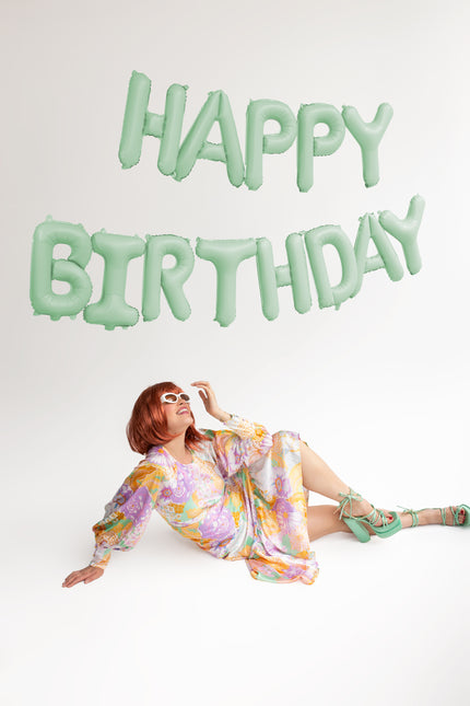Happy Birthday Briefballon Mintgrün 3,4m