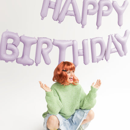 Happy Birthday Brief Ballon Lila 3.4m