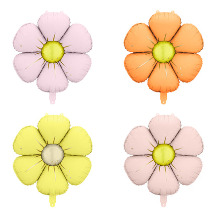 Blumen Helium Ballon Farbig Leer 65cm 4Stk