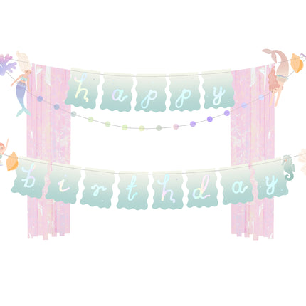 Happy Birthday Girlande Meerjungfrau 1,3m