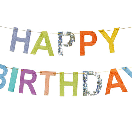 Happy Birthday Buchstabengirlande Bunt 2,2m