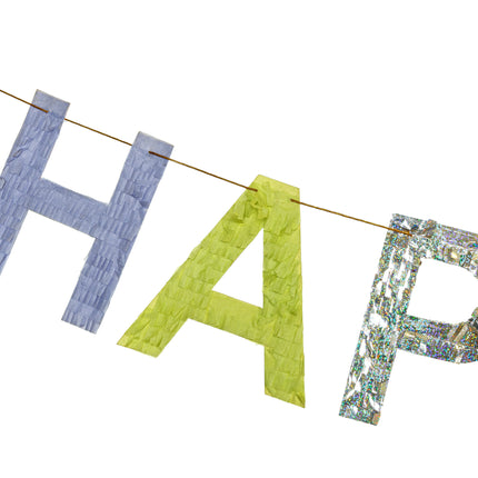 Happy Birthday Buchstabengirlande Bunt 2,2m