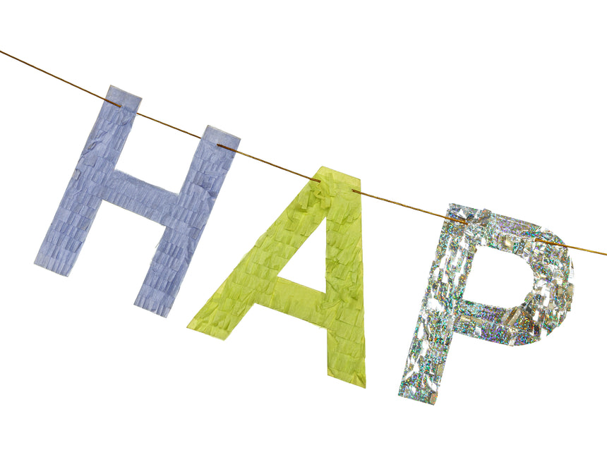 Happy Birthday Buchstabengirlande Bunt 2,2m
