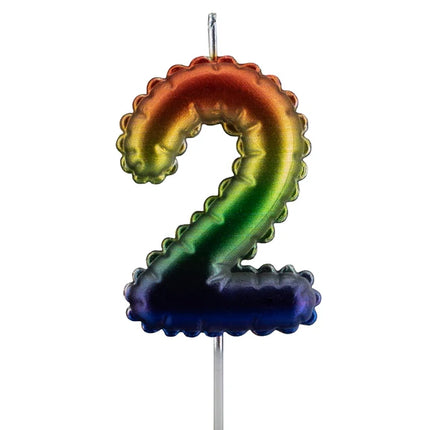 2-Jahres-Kerze „Regenbogen“, 7 cm
