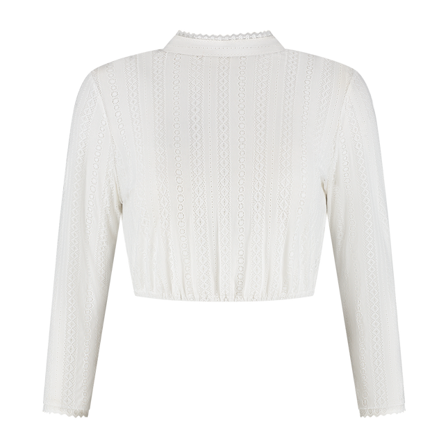 Oktoberfest Bluse Weiß Damen Kragen