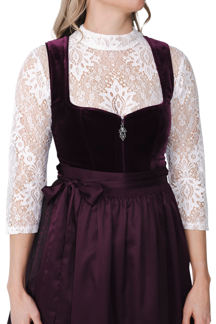 Oktoberfest Bluse Weiß Damen Spitze